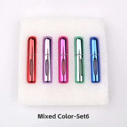 New Hot 5pcs Sets Portable 5ml Perfume Refill Bottle Refillable Spray Scent Pump Empty Atomizer Cosmetic Containers Travel Gift
