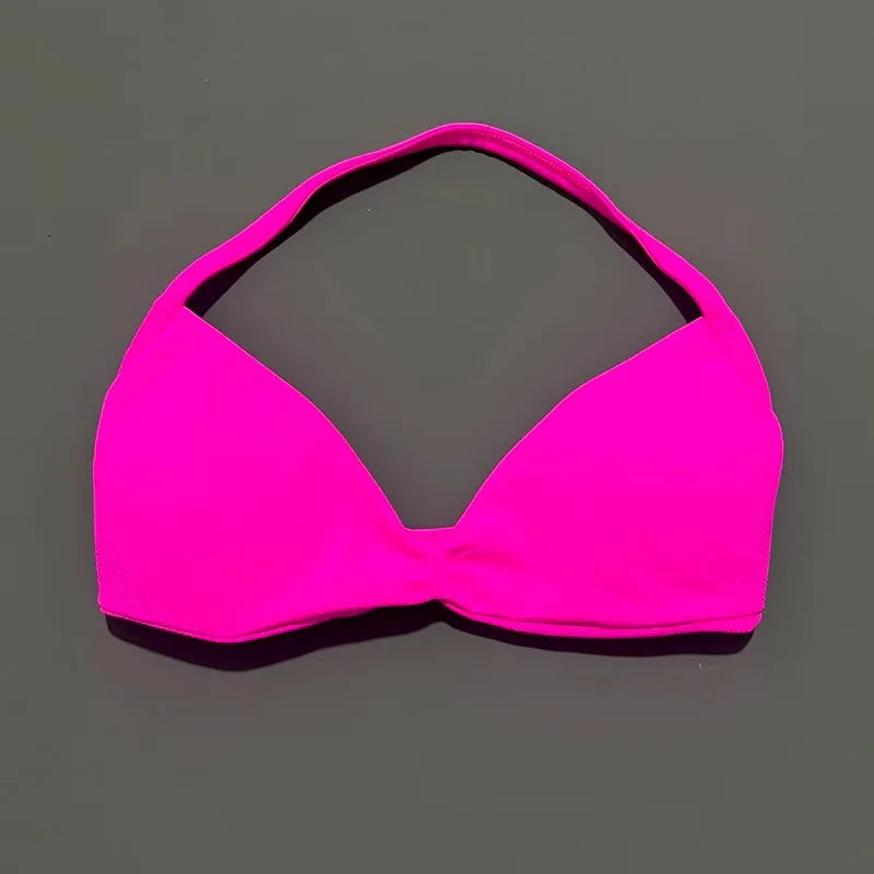 HISTELLO Strappy Bra Gym Top Women High Support Thin Strap Halter Sports Seamless Bras Scrunch Push-up Workout Yoga Tank Tops