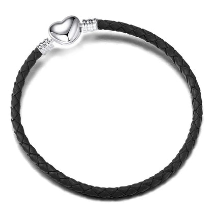 Double Circle Love Leather Rope Bracelet PU Basic Chain Accessories Valentine's Day Gift DIY Fine Jewelry