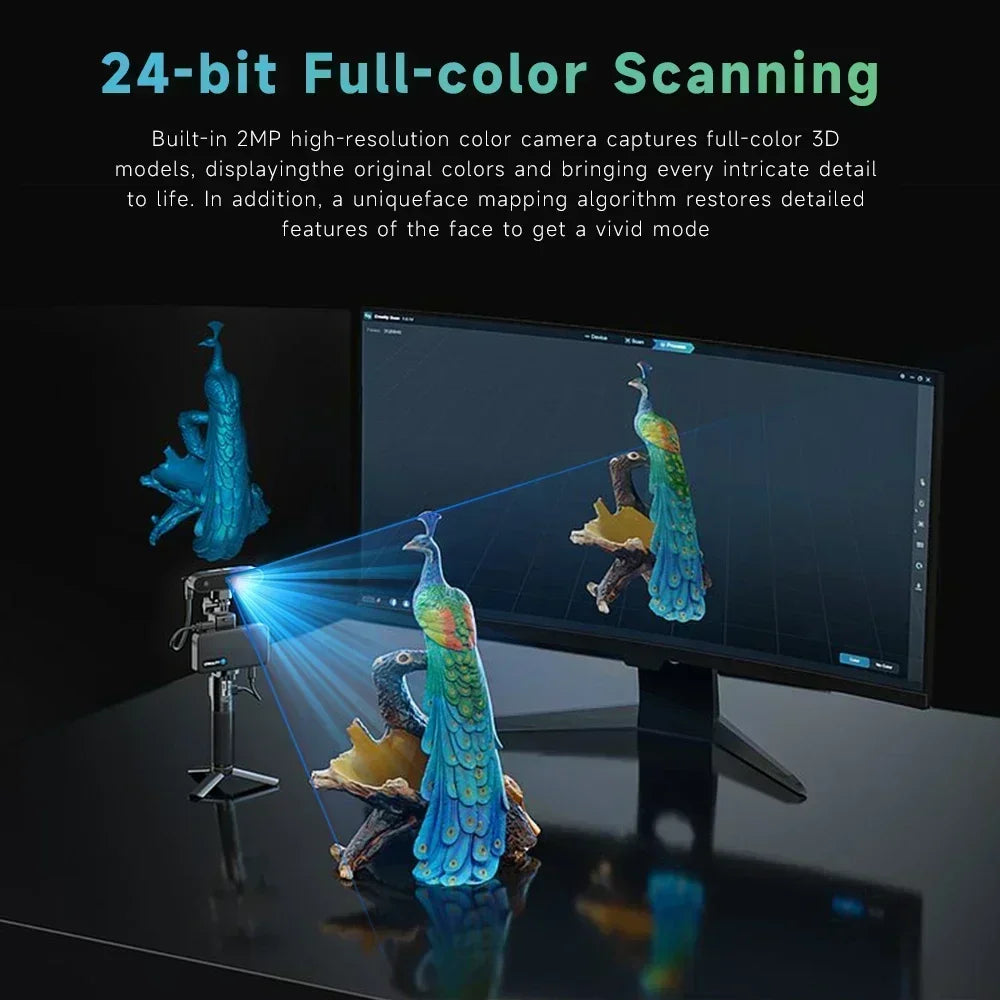 Scanner 3D portable Creality CR-Scan Ferret Pro : suivi anti-vibration, WiFi 6, numérisation sans fil couleur 24 bits, précision de 0,1 mm