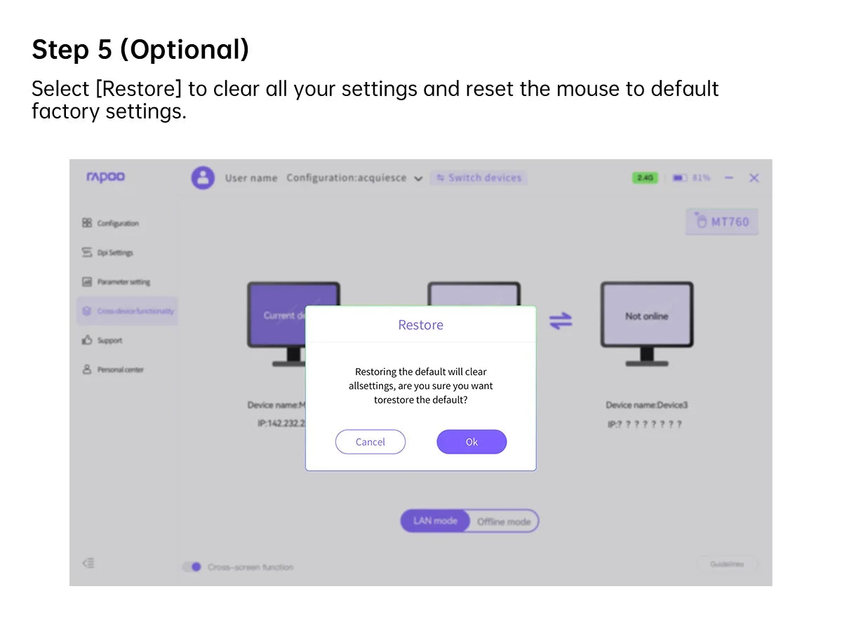 Rapoo MT760 Rechargeable Multi-mode Wireless Mouse Ergonomic 3200 DPI Easy-Switch Up to 4 Devices Bluetooth Mouse Office Mice
