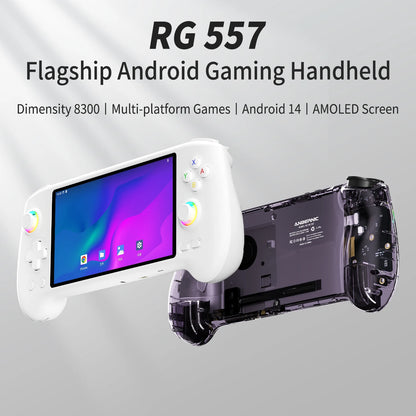ANBERNIC RG557 Retro Handheld Game Video Player Console  Android 14 12G+256G 5.48 inch AMOLED Screen  512G PS2 PSP Games RG 557