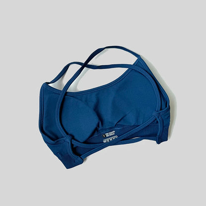 Sexy Backless Impact Strappy Bra Top Women High Support Thin Sport Seamless Bras Scrunch Sports Workout Fitness Tank