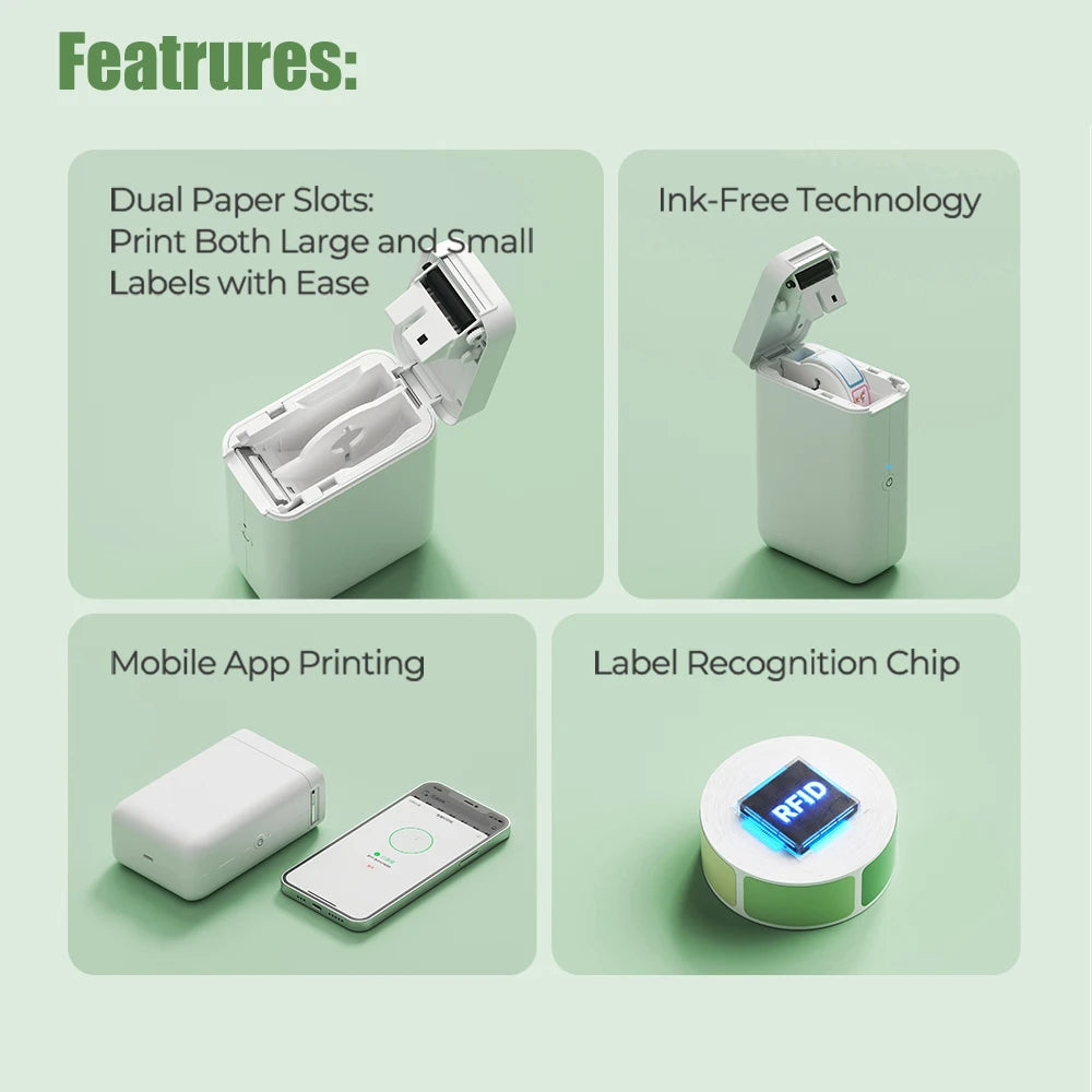 Niimbot D11 D110 D101 H1S Mini Thermal Printer Pocket Label Maker USB Bluetooth Label Stick Printer Inkless DIY Name Price Tag