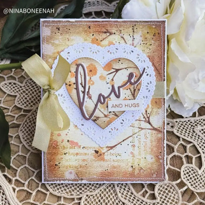 Valentine's Day Love Heart Bouquet Metal Cutting Dies Clear Stamps Breath Stencil Hot Foil DIY Making Card Scrapbook Embossed Te