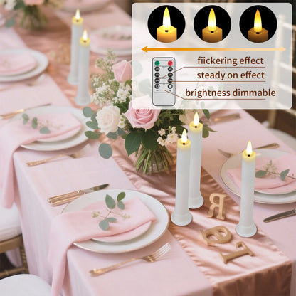 Pack of 6 Remote Control LED Decorative Candle Light Battery Operated Flameless Electronic Home Party Wedding Candle With Timer