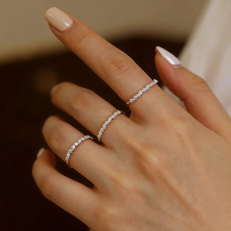 Bague tendance TFGLBU en moissanite de 1,5 mm pour femme, sertie de diamants de laboratoire assortis, anneau en argent sterling 925 certifié, vente en gros de bijoux