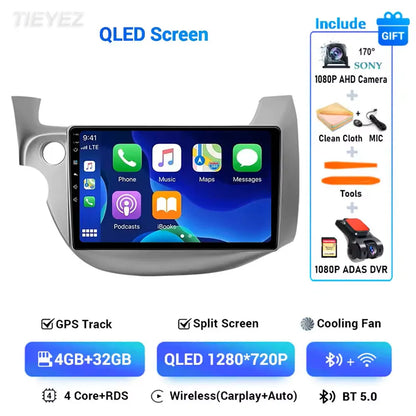 Android 15 Car Radio For Honda Fit Jazz 2008-2013 2din Android 12 Carplay Multimidia Video Player Navigation GPS Head Unit