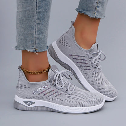 Spring and Autumn New Women's Casual Lace up Comfortable, Breathable, Lightweight and Wear-Resistant Sports Shoes