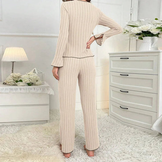 Women's Two-piece Pajamas Autumn And Winter Home Warm Casual, Fashionable And Wearable Home Clothes Set For Women
