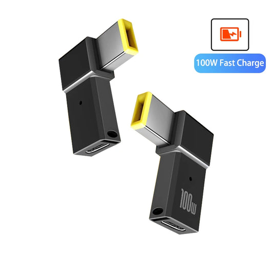 PD 100W USB Type C Female to DC Male Adapter for Lenovo ThinkPad USB-C Fast Charging Cable Converter Square PD Plug