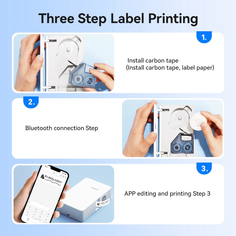 Niimbot B18 Thermal Transfer Label Printer Mini Label Maker for Perfume/Cable/Garden Self-Adhesive Labels Long-term Storage