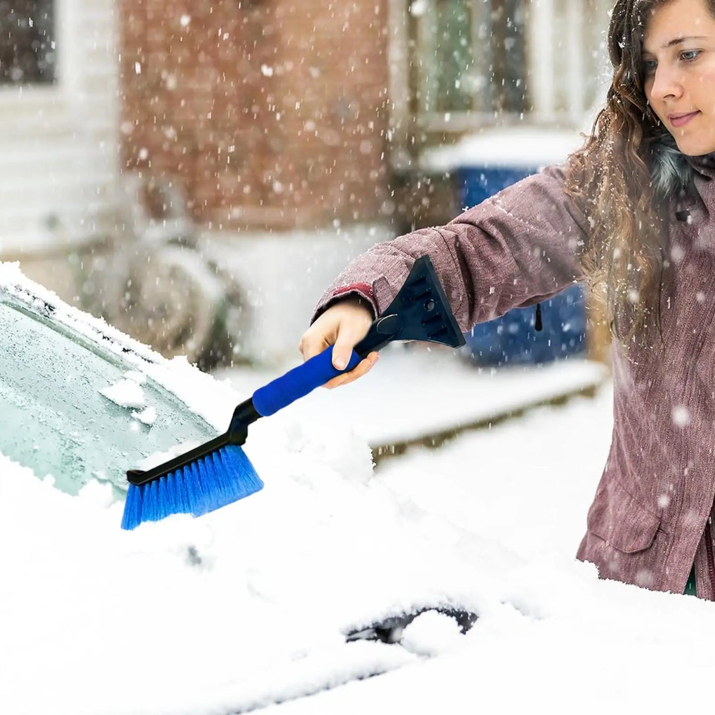 Grattoir à glace pour pare-brise de voiture, grattoir à glace et neige avec poignée en mousse ergonomique, nettoyeur de neige pour vitre de voiture, grattoir à glace pour vitre de voiture