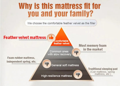 Down soft mattress five-star hotel three-dimensional thickened 10cm mattress student dormitory 0.9m/1.2m soft cushion quilt