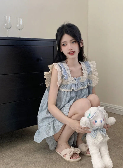 Pajama Sets Women Kawaii Tender Summer Bow Design Girlish Fashion Japanese Style Ruffles Sleepwear Home Student Casual Dormitory