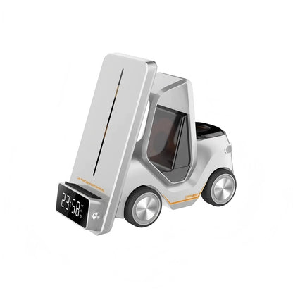 Wireless Charger Stand 5 In 1 Alarm Clock For IPhone 15 14 13 12 Pro Max 8 X XS XR iWatch 8 7 6 5 Airpods Fast Charging Station