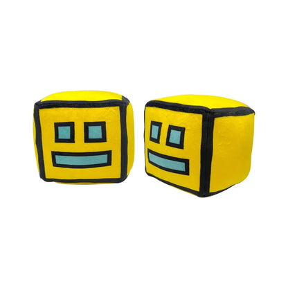 Peluche Cube Geometry Dash de 12 cm pour Halloween, petit coussin en peluche, pendentif carré, cadeau mignon pour les enfants