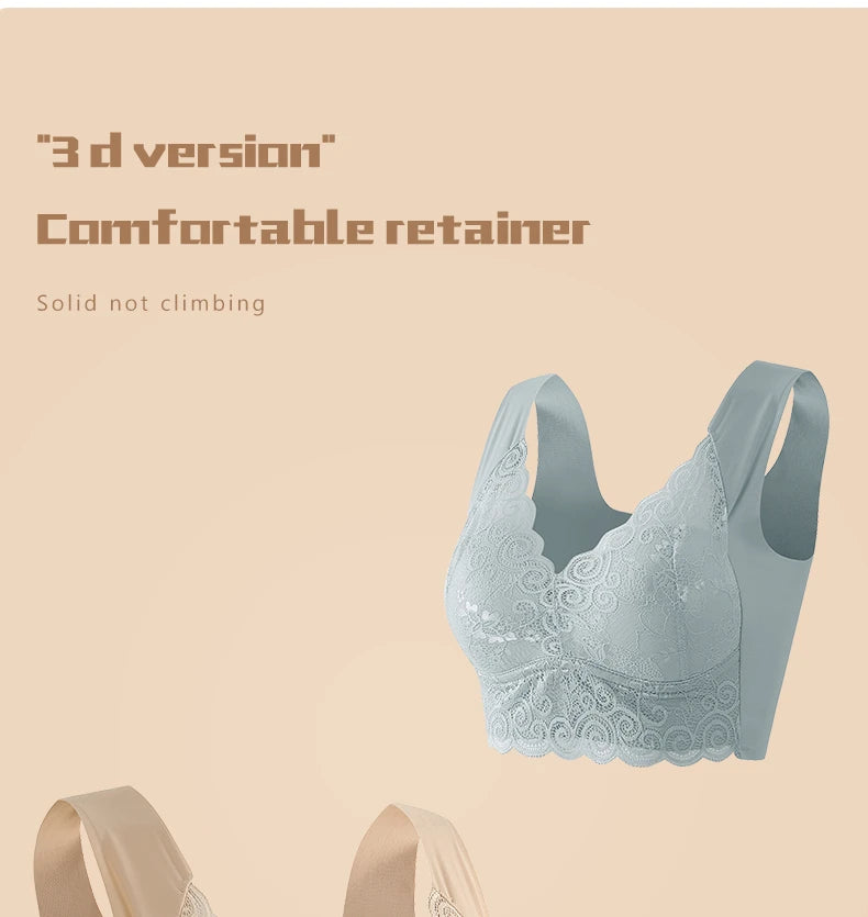 Bras For Women Underwear Plus Size Bra M-5XL Wire Free Brassiere Summer Wireless Bralette Push Up Sexy Lace Bra With Padding