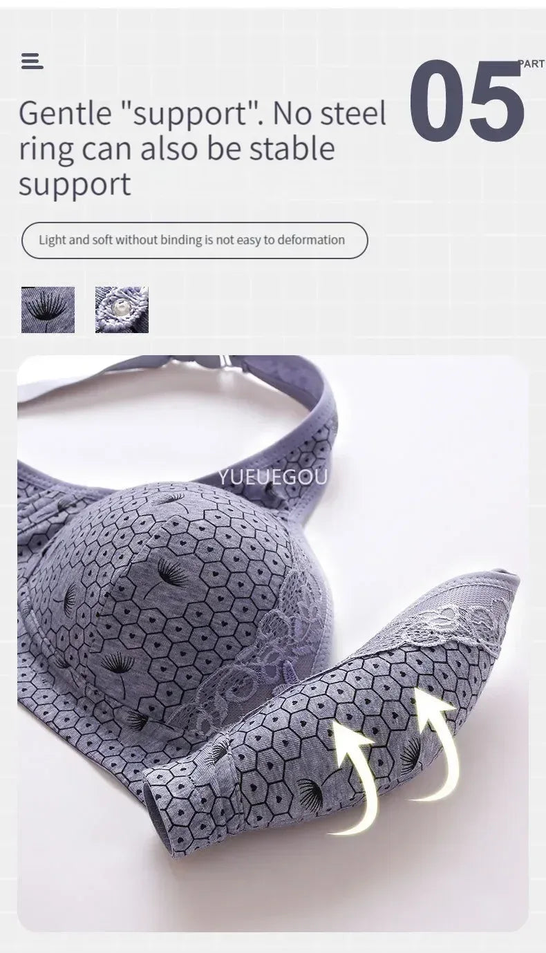 Plus Size Push Up Bra for Women - Adjustable Straps Lace Trim, Full Coverage Comfortable Support Underwire Bra for Big Bust