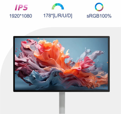 Téléviseur portable sans fil avec écran tactile 21,5 pouces, rechargeable et rotatif à 360°.