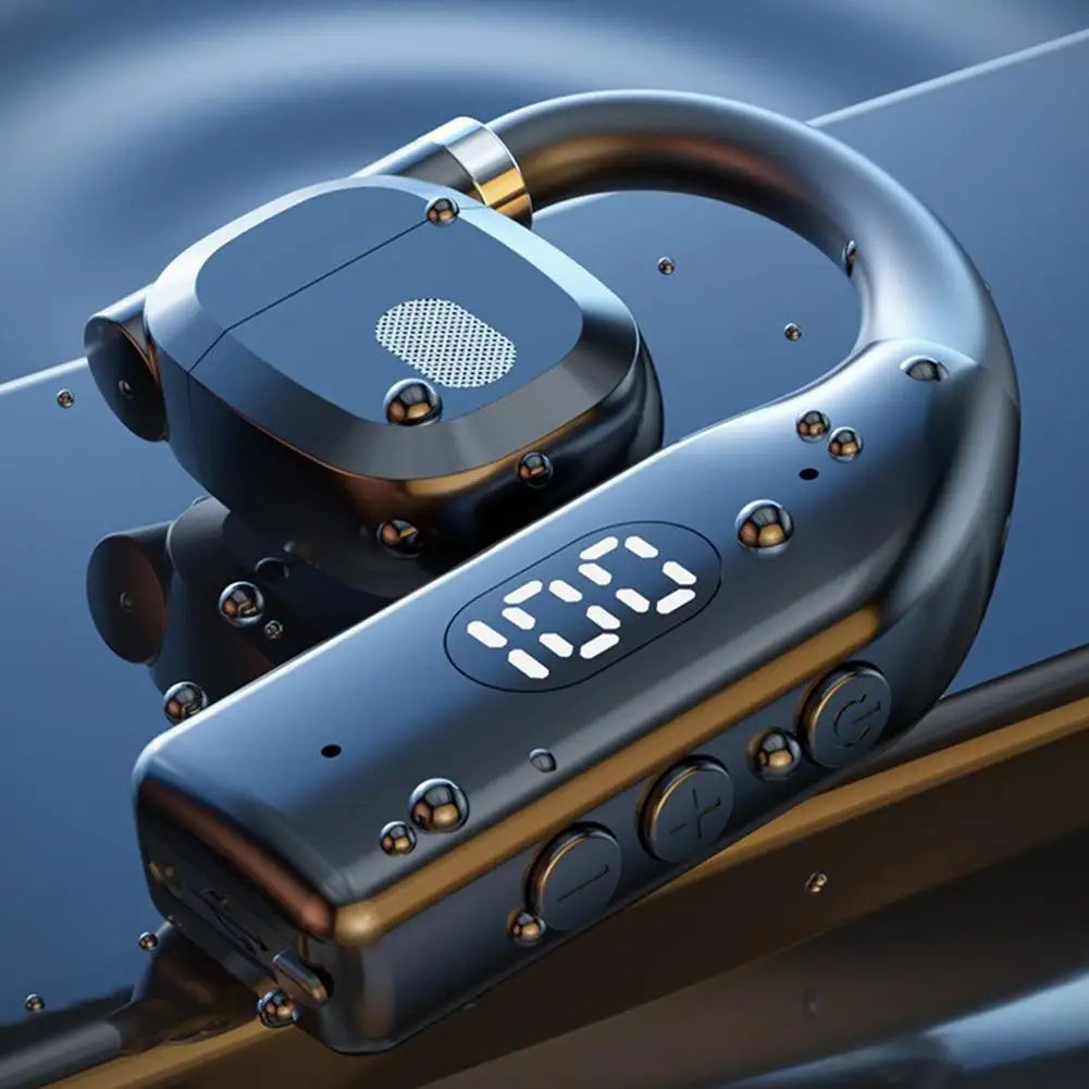 Wireless Bluetooth Headphones Bluetooth Headset With Led Display Right Ear In Ear Earphones Noise Canceling Headset For Driving