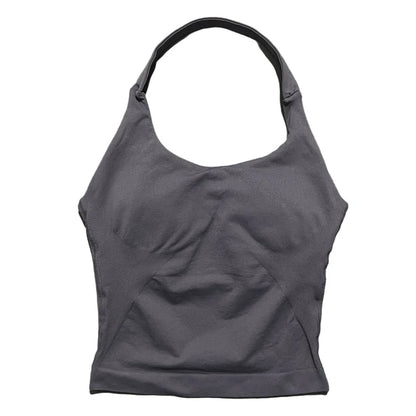 HISTELLO Halter Top Gym Vest Woman Backless Tank Tops Push Up Sport Bras Running Vest Workout Tops Activewear Yoga Clothing