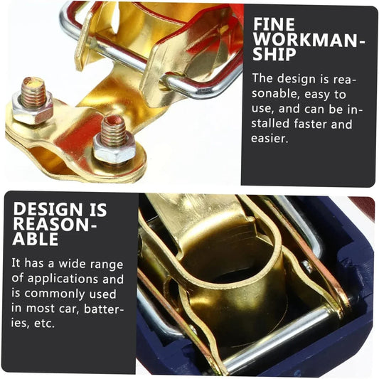 1 Pair Car Battery Terminal Connectors, Battery Quick Release Connectors Positive & Negative Quick Release Clamps Top Post Clips