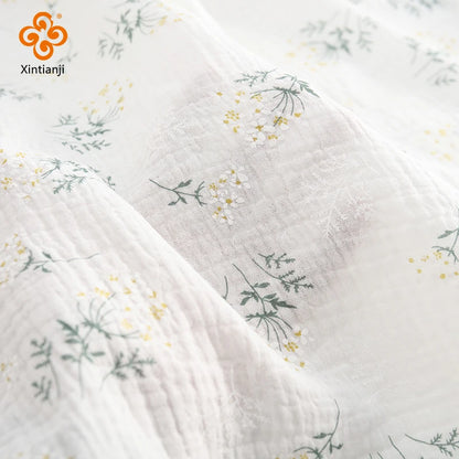 Soft Heart Print Cotton Sewing Fabric Crepe Double Layer Gauze Cloth Valentine's Day Diy Towel Material YHW300530