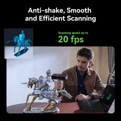 Scanner 3D portable Creality CR-Scan Otter amélioré : précision de 0,02 mm, haute efficacité, vitesse de numérisation de 20 images/s, stabilisation anti-vibration
