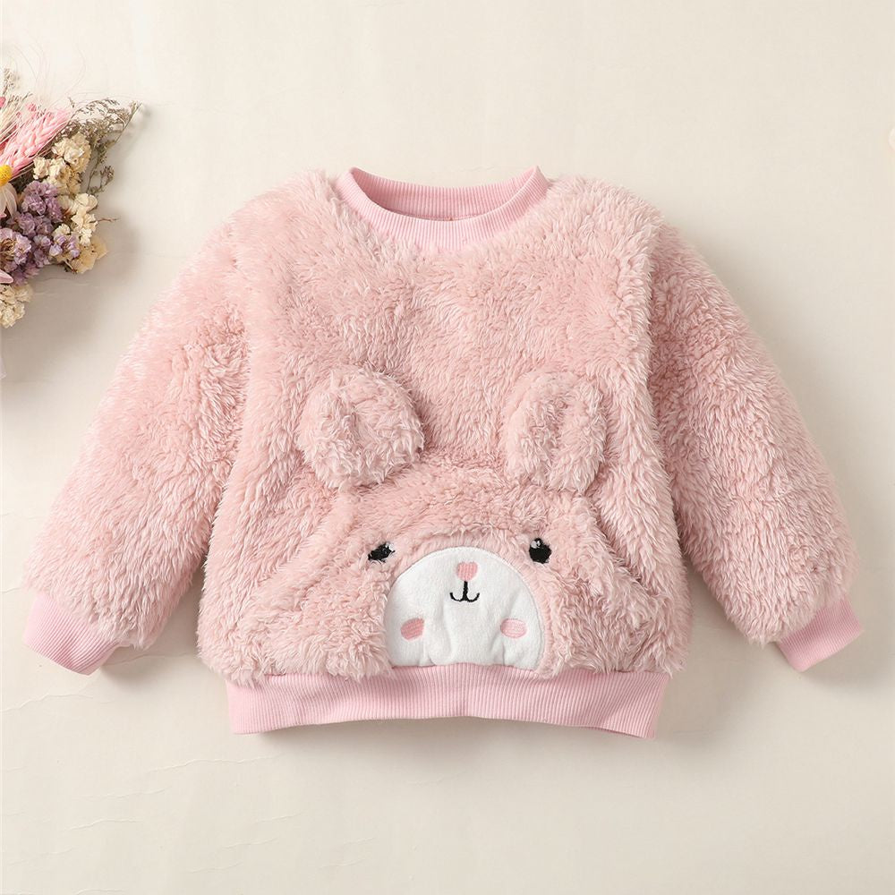 0-3Years Baby Girl Clothes Set Cute Bear O-neck Long Sleeve Top+Thick Pants Autumn&Winter Warm Clothing Outfit for Toddler Girl