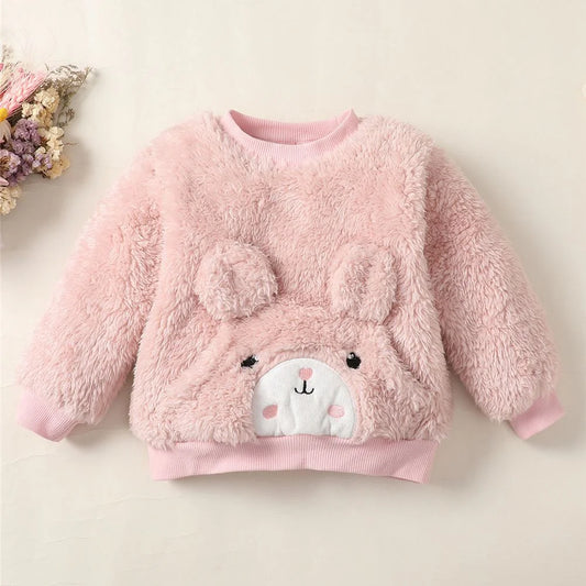 0-3Years Baby Girl Clothes Set Cute Bear O-neck Long Sleeve Top+Thick Pants Autumn&Winter Warm Clothing Outfit for Toddler Girl