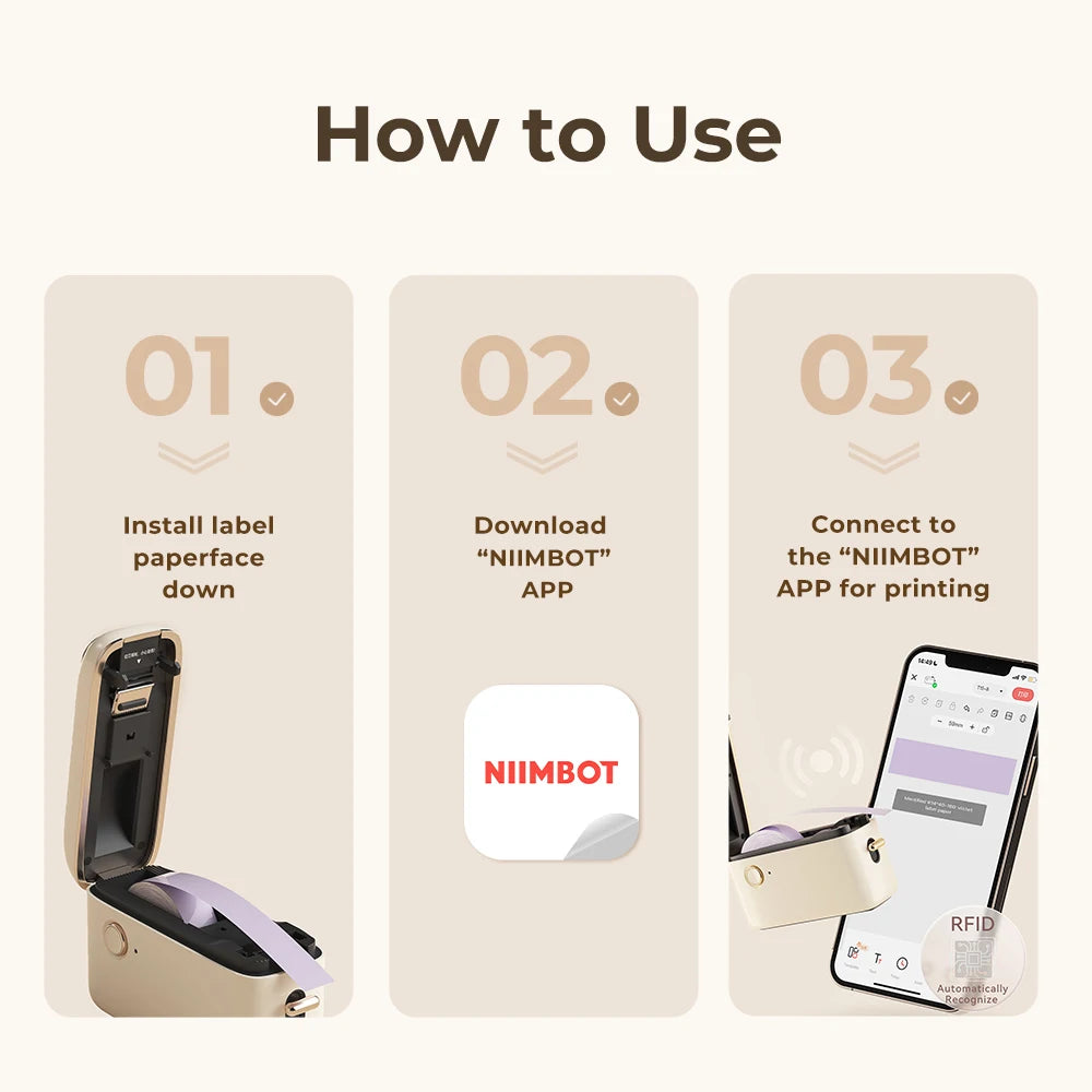 Niimbot D11 D110 D101 H1S Mini Thermal Printer Pocket Label Maker USB Bluetooth Label Stick Printer Inkless DIY Name Price Tag