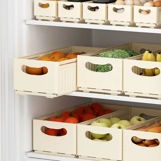 Plastic Expandable Storage Box Adjustable Stackable Retractable Storage Container Space Saving Large Capacity Drawer Storage Box