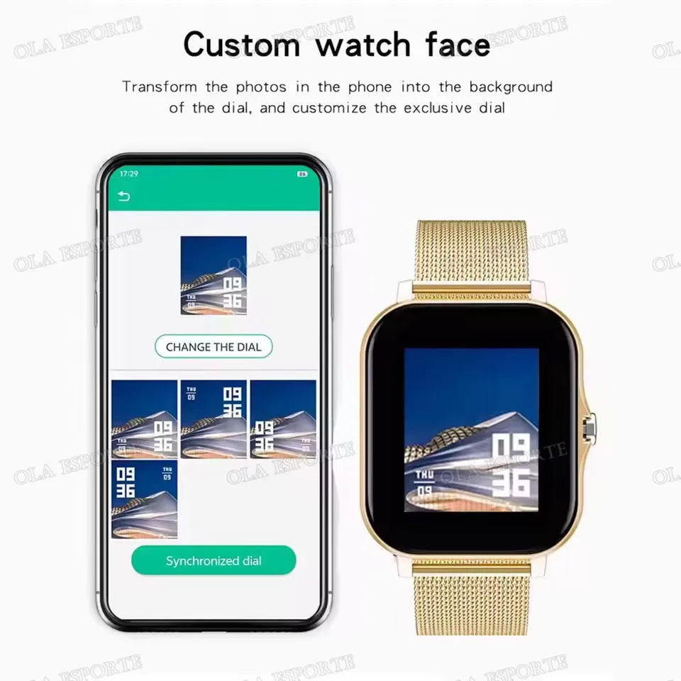 New Smart Watch Android IOS Phone 1.44 Inch Color Screen Bluetooth Call Blood Oxygen/Pressure Monitoring Smart Watch Women Men