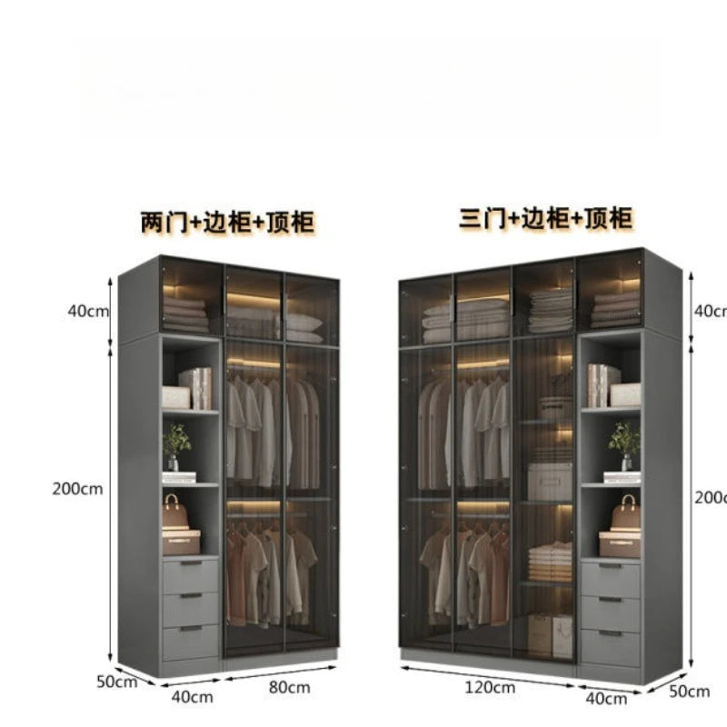 Aesthetic Black Dressing Wardrobe Display Waterproof Luxury Closet Wardrobe Storage Clothing Ropero Para Gurdar Ropa Furnitures