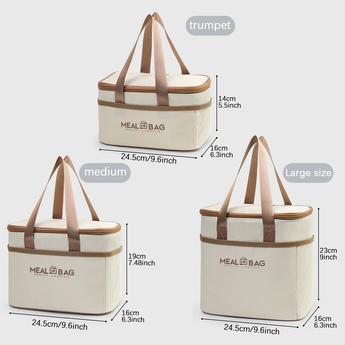 Sac à lunch portable isotherme étanche avec bandoulière, sac isotherme à main, emballage en aluminium A-DH