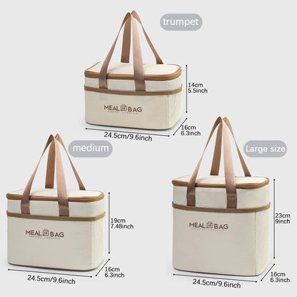 Sac à lunch portable isotherme étanche avec bandoulière, sac isotherme à main, emballage en aluminium A-DH