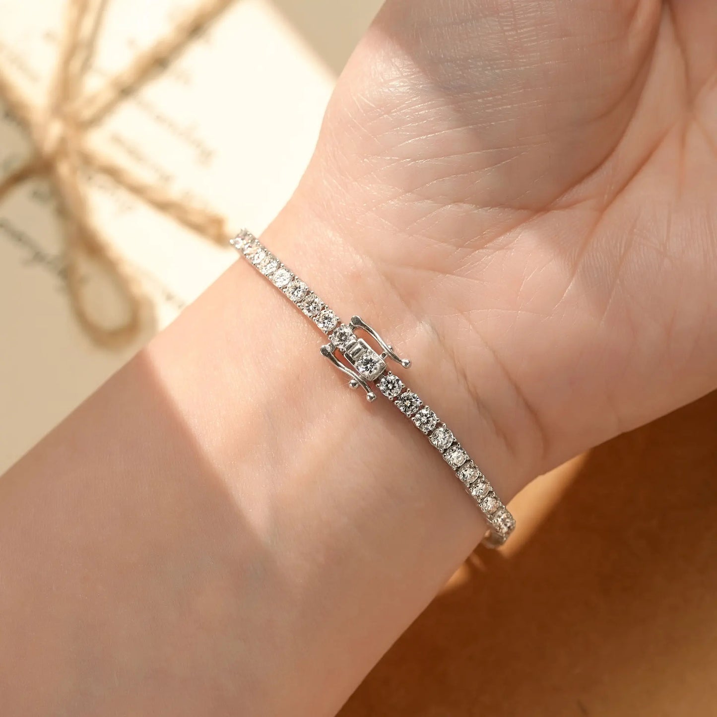 Luxury  Jewelry VVS Moissanite  Sterling Silver 925 Fashion Moissanite Tennis Chain Bracelet and Necklace For Women