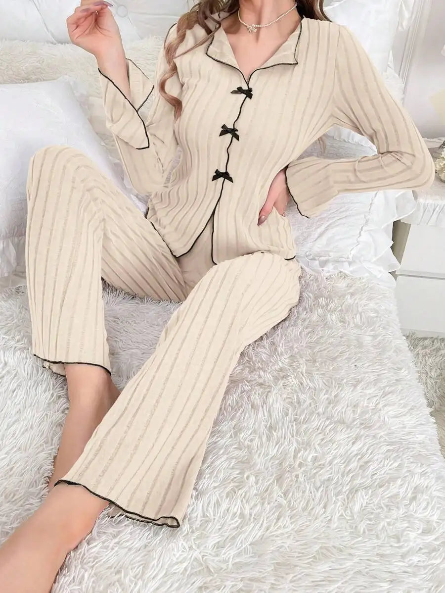 Women's Two-piece Pajamas Autumn And Winter Home Warm Casual, Fashionable And Wearable Home Clothes Set For Women