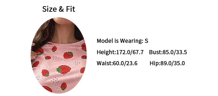 Pajamas Set for Women Breathable Strawberry Print Sleepwear Comfy Short Sleeve Top and Shorts Pyjama Home Loungewear for Ladies