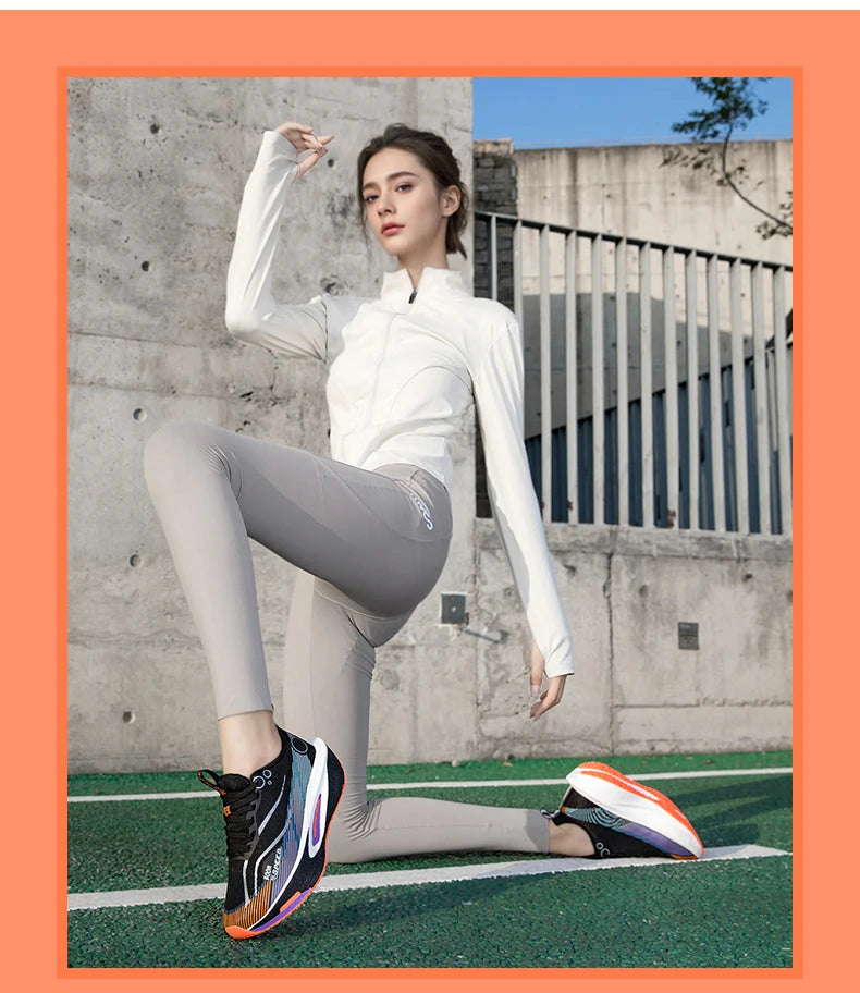 Unisex Carbon Board Running Shoes Professional Marathon Lightweight Bouncing Pad Breathable Ladies Stable Support Sports Shoes