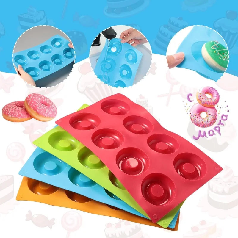 6 Holes Silicone Donut Mold Baking Pan Non-Stick Baking Pastry Chocolate Cake Dessert DIY Decoration Tools Bagels Muffins Donuts