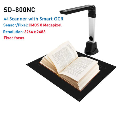Scanner de livres NETUM T101 avec mise au point automatique, format A4/A3 maximum, OCR intelligent et lampe de bureau LED pour la maison ou le bureau. Idéal pour la famille et le bureau à domicile.
