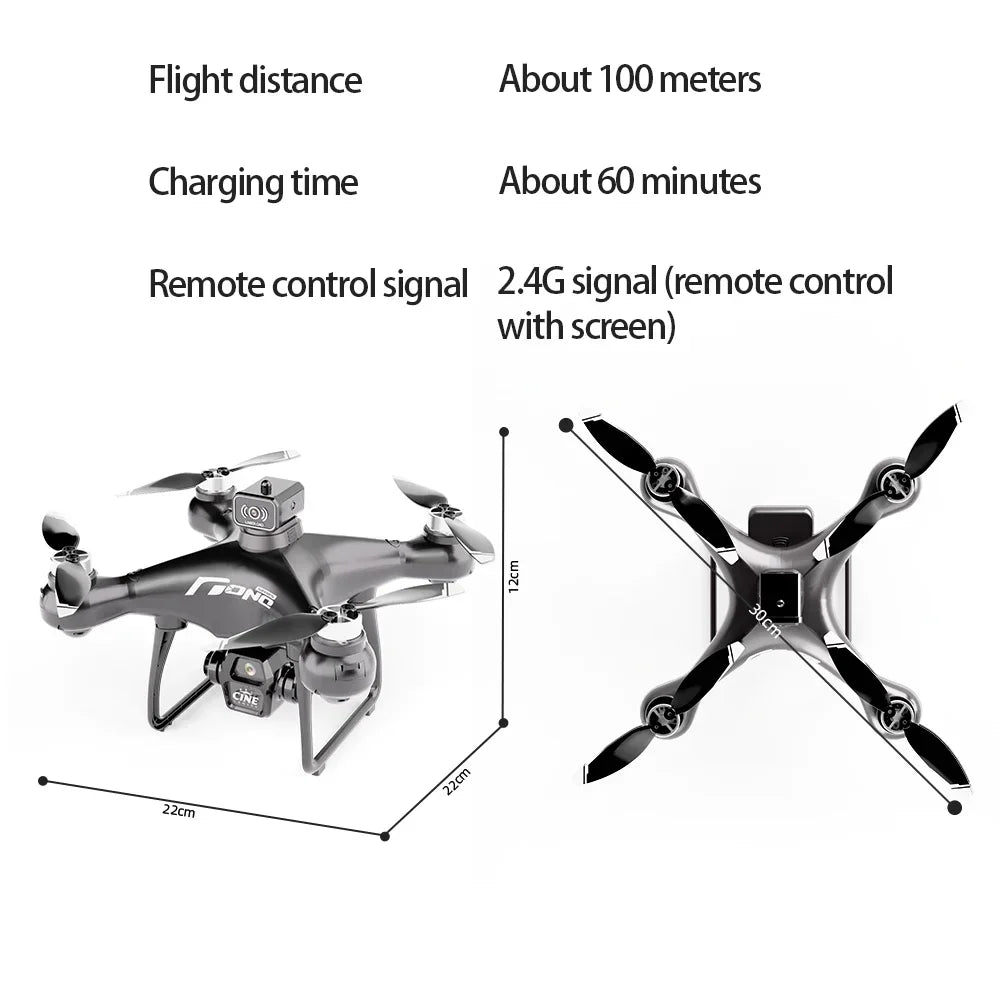 E55 Drone Mini Dual Camera 8K Aerial HD Profesional Remote Control Aircraft GPS Positioning Avoidance Brushless Motor Drone