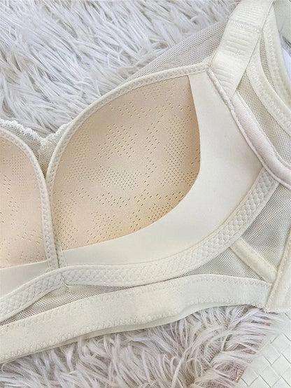 Victoria Style Lace Bra Large Chest Minimizer Ultra Thin Cup Wireless Comfort Push Up Sexy Lingerie Seamless No Underwire MOYISU