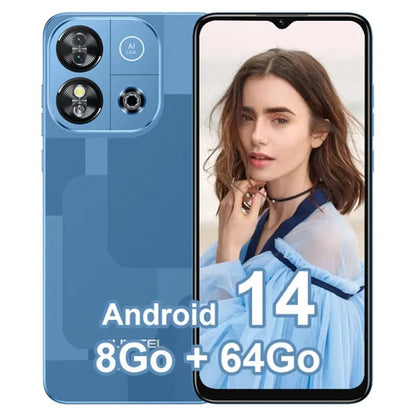 Smartphone Android 4G OUKITEL C57S - 14 Go - 8 Go (2 + 6) RAM / 64 Go ROM - Écran 6,52" - Appareil photo 13 MP - Batterie 4300 mAh - Téléphone abordable - Double SIM