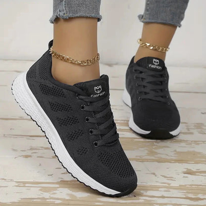 Women's Casual Flats Sports Shoes Mesh Breathable Trainers Ladies Shoes Platform Female Sneakers for Women Basket Tenis Feminino