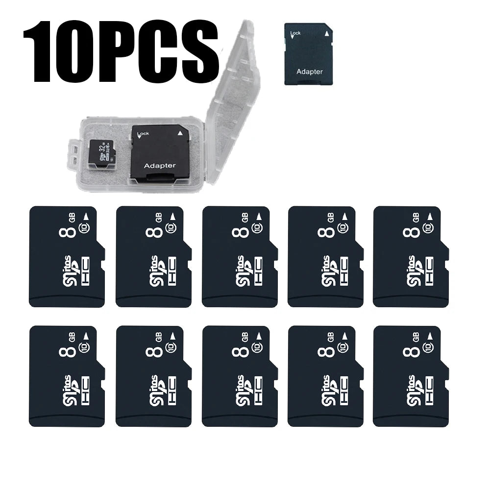 10PCS TF Card Class10 128GB 256GB cartao de memoria 32GB 64GB 16G SD Card 8G 4GB 2GB Flash Memory Card for Digital Devices