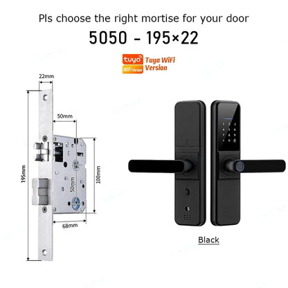 YRHAND Do Brasil Tuya wifi App Unlock fechadura digital Waterpoof eletronica Fingerprint  IC card Smart Door Lock for Home