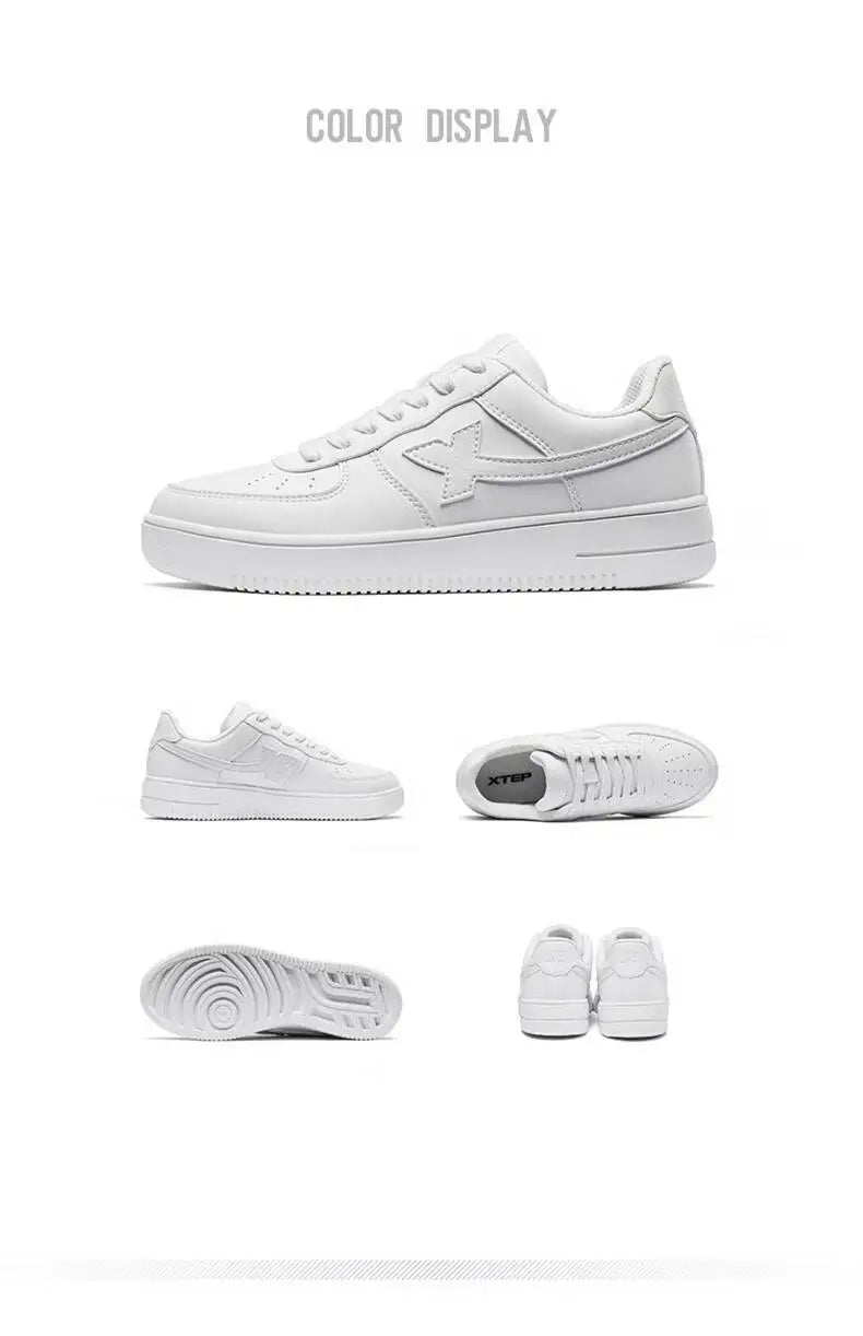 Xtep Skateboarding Shoes Non-Slip Wear-Resistant Casual White Couple Skate Sneakers Male Female Luxury Brand Shoes 881219319851